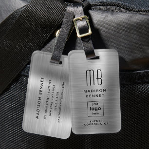 Firmenlogo Silver Gray Beruflich Travel Gepäckanhänger