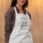 Firmenlogo | Silver Gray Employee name Schürze<br><div class="desc">Ein einfaches,  silbergraues,  individuelles Geschäftsmodell in modernem minimalistischem Stil,  das mit Ihrem Firmenlogo und Text leicht aktualisiert werden kann. Wenn Sie Hilfe bei der Personalisierung dieses Produktes benötigen,  kontaktieren Sie mich bitte über den unten stehenden Nachrichtenkopf und ich werde Ihnen gerne weiterhelfen.</div>