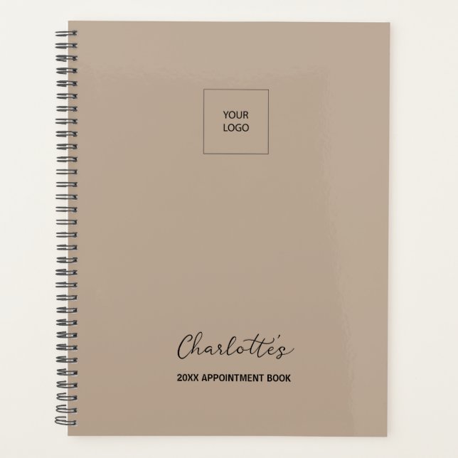 Firmenlogo Simple Tan Elegantes Terminkalender Planer (Vorderseite)