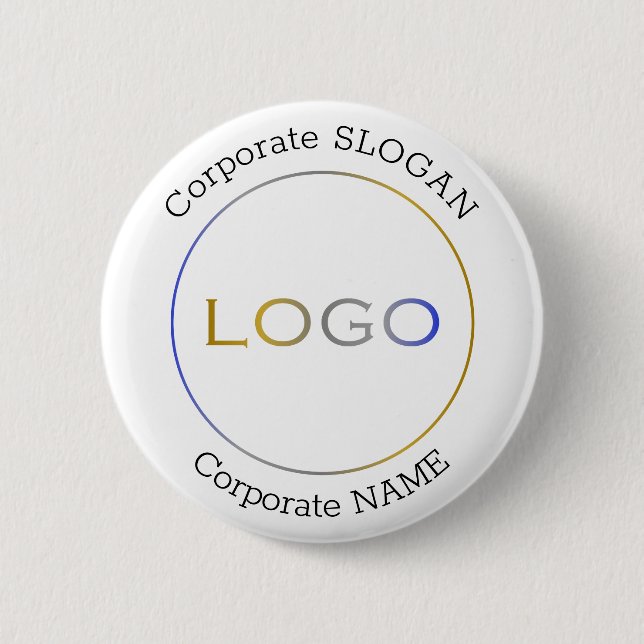 Firmenlogo Slogan Minimalistische Werbeaktion Button (Vorderseite)