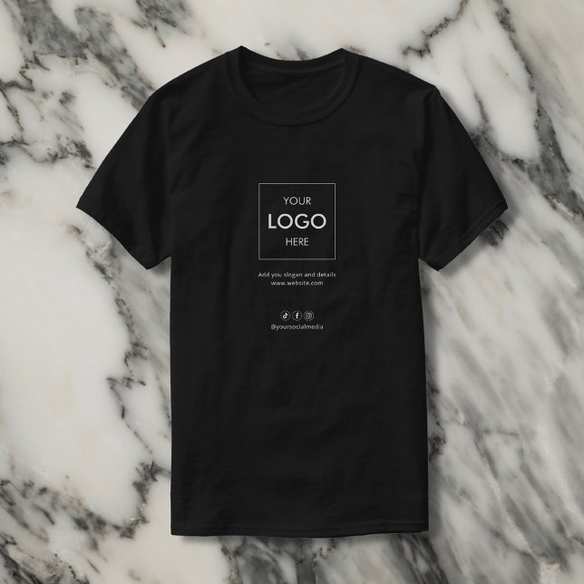 Firmenlogo Social Media Black T-Shirt (Von Creator hochgeladen)