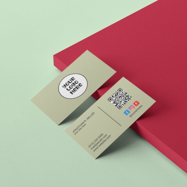 Firmenlogo Social Media QR Code Sage Elegant Visitenkarte (Von Creator hochgeladen)