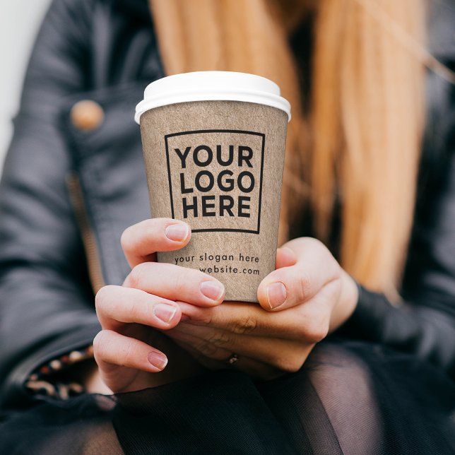 Firmenlogo Stylische Rustic Kraft Pappbecher (Von Creator hochgeladen)