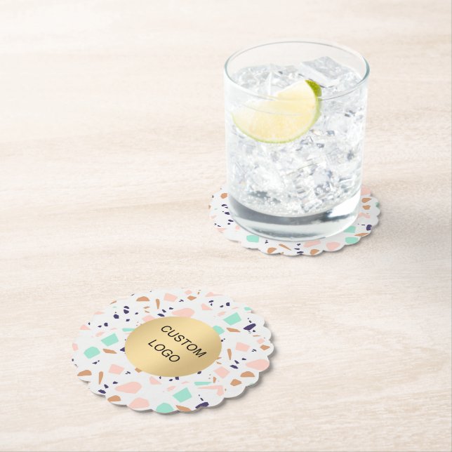 Firmenlogo Terrazzo white blush minze Untersetzer (Vor Ort)