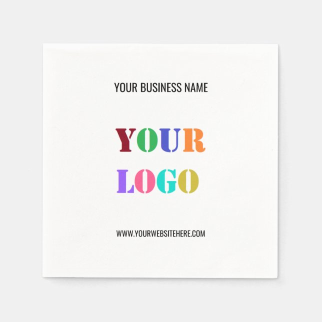 Firmenlogo Text Business Werbung Napkins Serviette (Vorderseite)