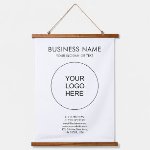 Firmenlogo-Text im benutzerdefinierten Template hi Wandteppich Mit Holzrahmen