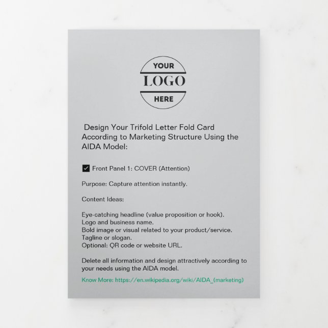 Firmenlogo & Text Moderne Trifold Broschüre (Cover)