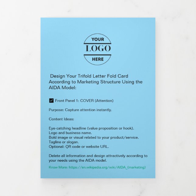 Firmenlogo & Text Moderne Trifold Broschüre (Cover)