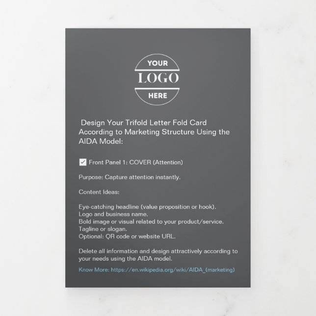 Firmenlogo & Text Moderne Trifold Broschüre (Cover)