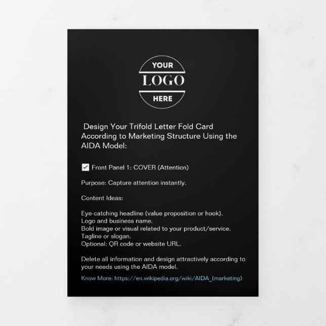 Firmenlogo & Text Moderne Trifold Broschüre (Cover)