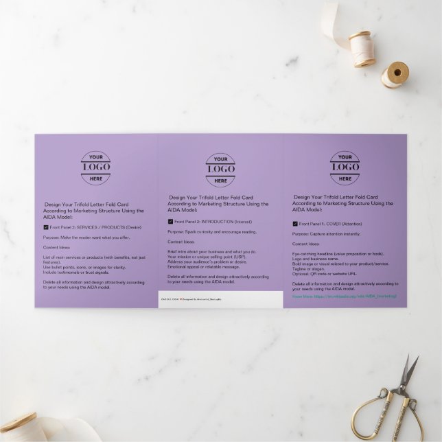 Firmenlogo & Text Moderne Trifold Broschüre (Außenbereich)