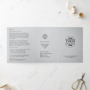 Firmenlogo & Text Moderne Trifold Broschüre Dreifach Gefaltete Einladung