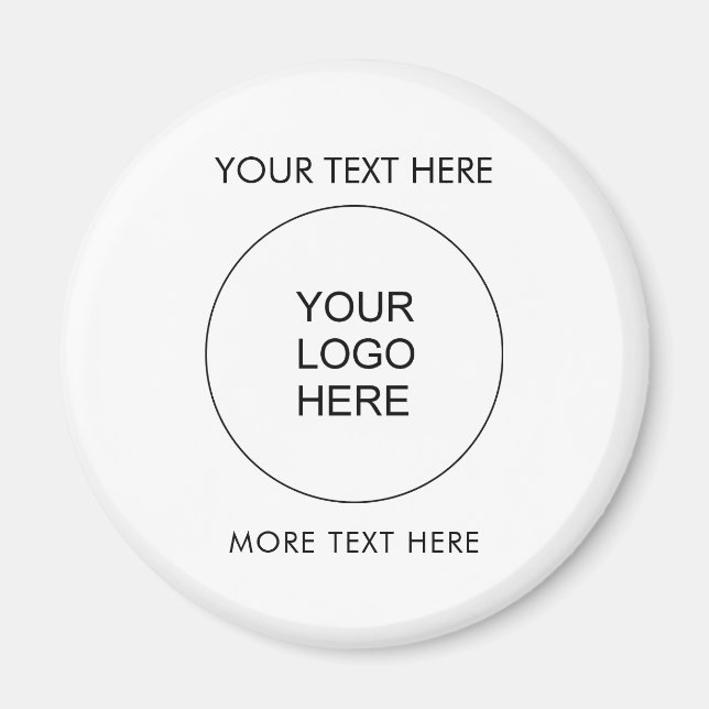 Firmenlogo Text Name des Mitarbeiters hochladen Magnet (Vorne)