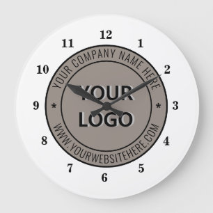 Firmenlogo-Text Unternehmensuhr Beispiel Große Wanduhr