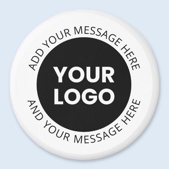 Firmenlogo und bearbeiteter Text, weiß und schwarz Magnet (Von Creator hochgeladen)