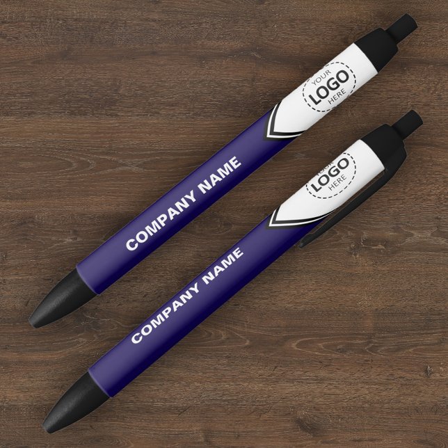 Firmenlogo und Blauer Text-Pen Kugelschreiber (Von Creator hochgeladen)