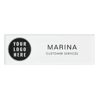 Firmenlogo und Firmenname Namenschild
