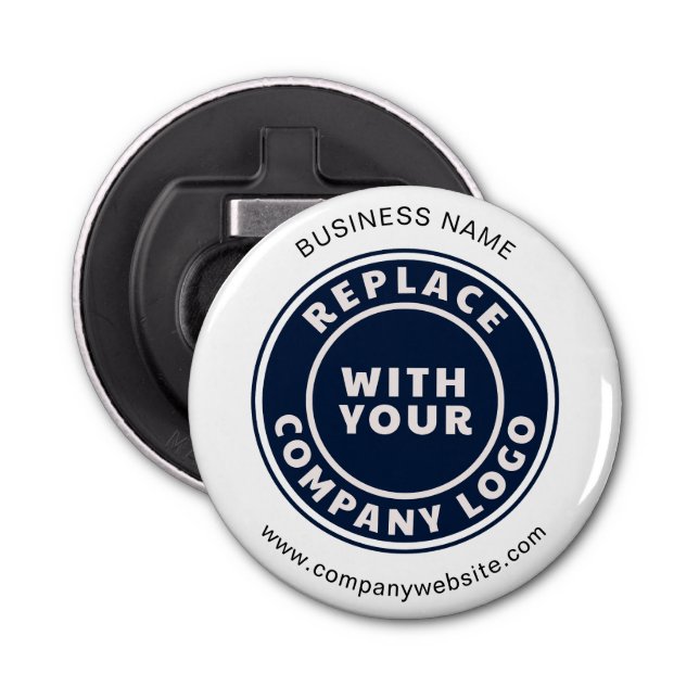 Firmenlogo und Firmenwebsite individuell hinzufüge Flaschenöffner (Vorderseite)