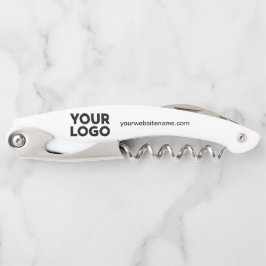 Firmenlogo und Firmenwebsite oder Slogan Kellnermesser