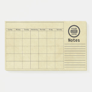 Firmenlogo und Informationen   Gelber Hintergrund Post-it Klebezettel