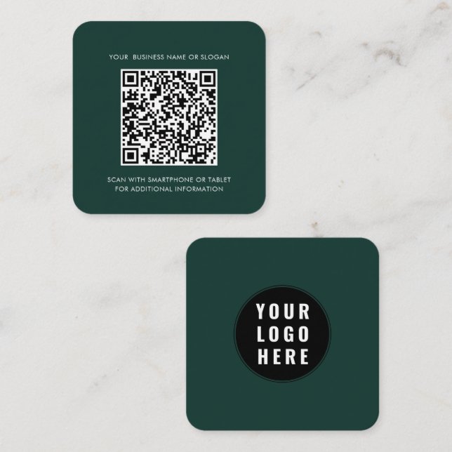 Firmenlogo und moderner QR-Code Quadratische Visitenkarte (Vorne/Hinten)