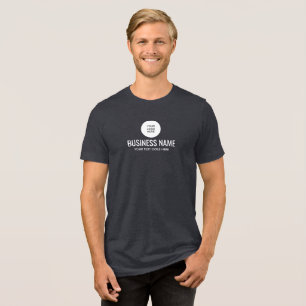 Firmenlogo und Name Mens Black Heather Tri-Blend Shirt