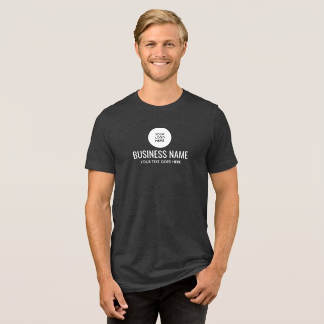 Firmenlogo und Namensvorlage MensKohle schwarz Tri-Blend Shirt (Vorderseite voll)