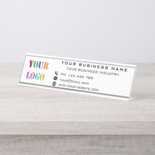 Firmenlogo und Personalisierter Schreibtisch Schreibtischnamensplakette
