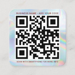 Firmenlogo und QR-Code DIY Holografisch Quadratische Visitenkarte