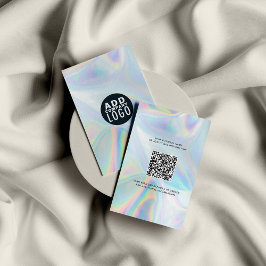 Firmenlogo und QR-Code DIY Holografisch Visitenkarte