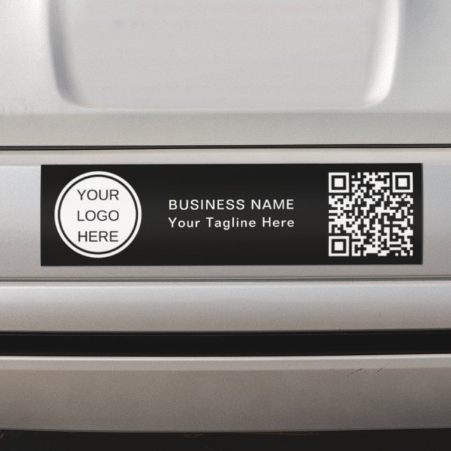 Firmenlogo und QR-Code l Schwarz-Weiß-Branding Autoaufkleber (Von Creator hochgeladen)