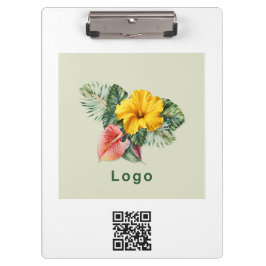 Firmenlogo und QR-Code Promo Merch Klemmbrett