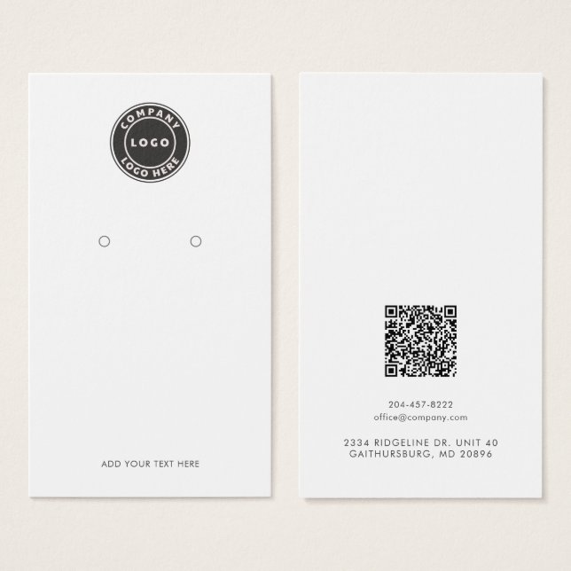 Firmenlogo und QR-Code-Speicherkarte (Vorne & Hinten)