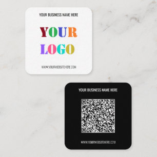 Firmenlogo und QR-Code Visitenkartenvorlage Quadratische Visitenkarte