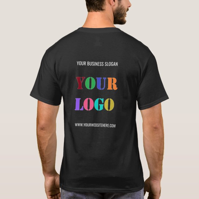 Firmenlogo und Text-Business-T - Shirt (Rückseite)
