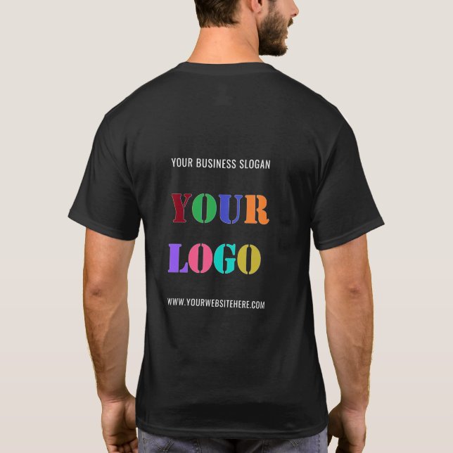 Firmenlogo und Text-Business-T - Shirt (Rückseite)