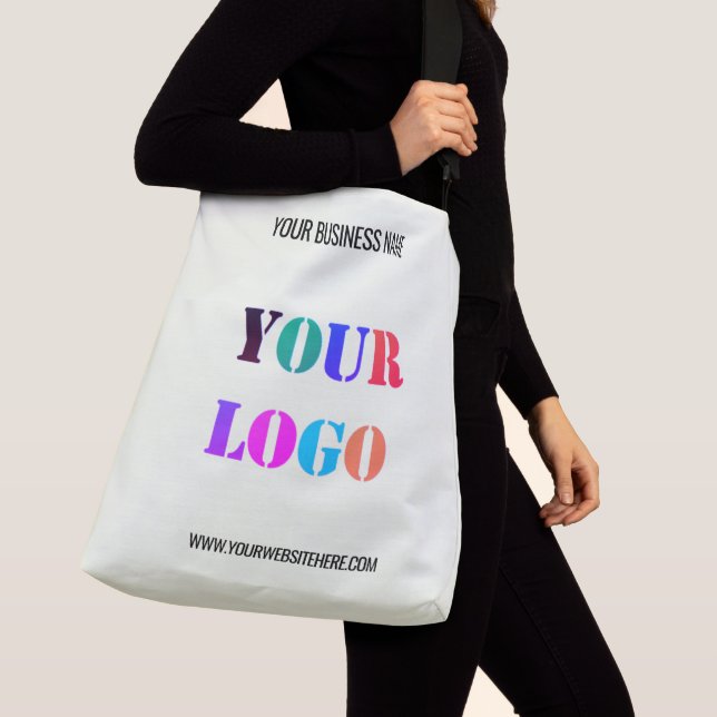 Firmenlogo und Text-Tasche oder Großbildtasche Tragetaschen Mit Langen Trägern (Von Nahem)