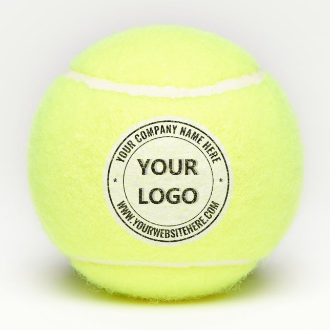 Firmenlogo und Text Tennisbälle Beispiel (Rückseite)