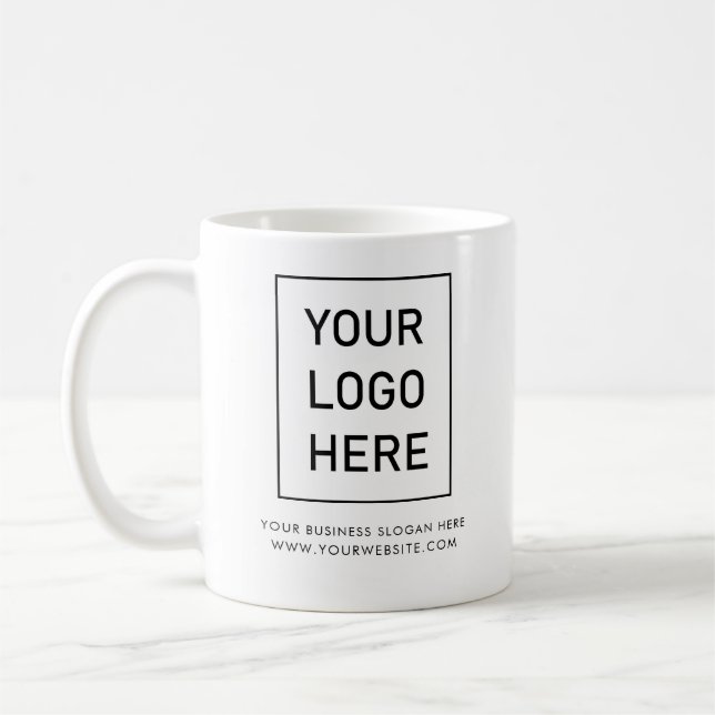 Firmenlogo und Textfirma Elegant Minimalistisch Kaffeetasse (Links)