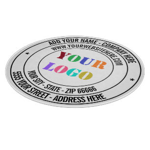 Firmenlogo und Textzuschnitt Schneidebrett