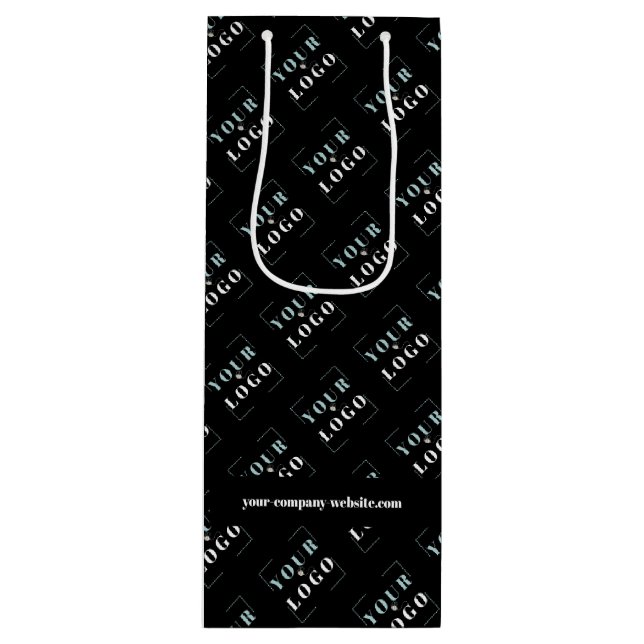 Firmenlogo und Website-Eigendruck Geschenktüte Für Weinflaschen (Vorderseite)