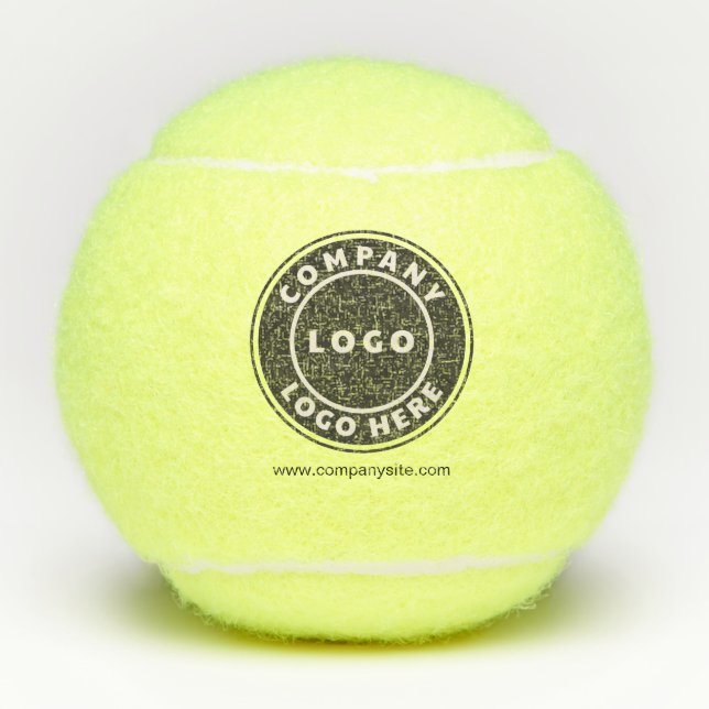 Firmenlogo und Website Firmenmitarbeiter Tennisbälle (Vorderseite)