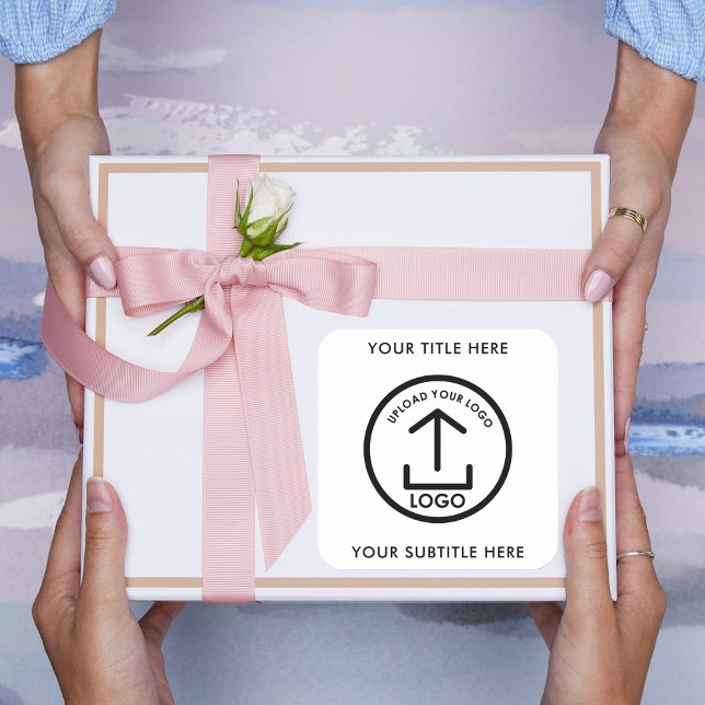 Firmenlogo und Werbe-Branding Quadratischer Aufkleber (Business Logo Name & Text Promotional Branding Square Sticker)