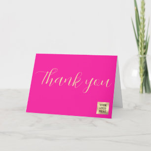 Firmenlogo Unternehmen Corporate Marketing Pink Dankeskarte