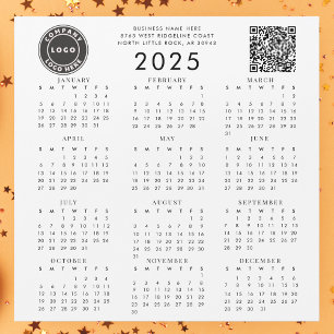 Firmenlogo Unternehmen QR Code 2025 Kalender Magnetkarte