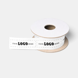 Firmenlogo Unternehmensbranding Geschenke weiß Satinband