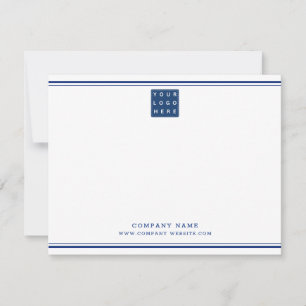 Firmenlogo Unternehmensname Navy Blau Zwei Ränder  Mitteilungskarte