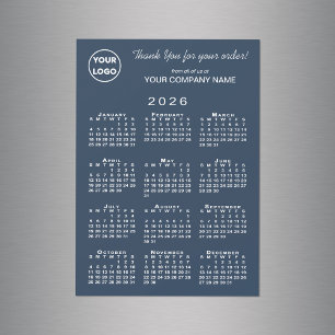 Firmenlogo Vielen Dank 2026 Calendar Navy Magnet