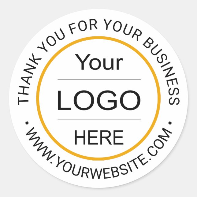Firmenlogo "Vielen Dank für Ihr Unternehmen" Runder Aufkleber (Vorderseite)