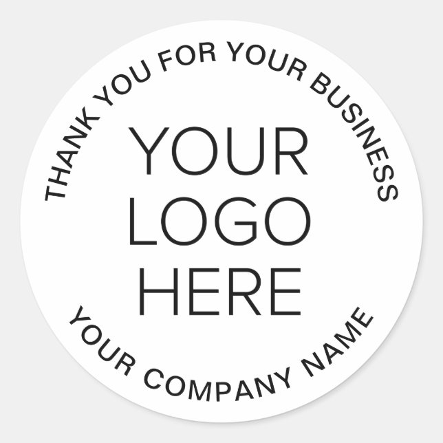 Firmenlogo Vielen Dank Runder Aufkleber (Vorderseite)